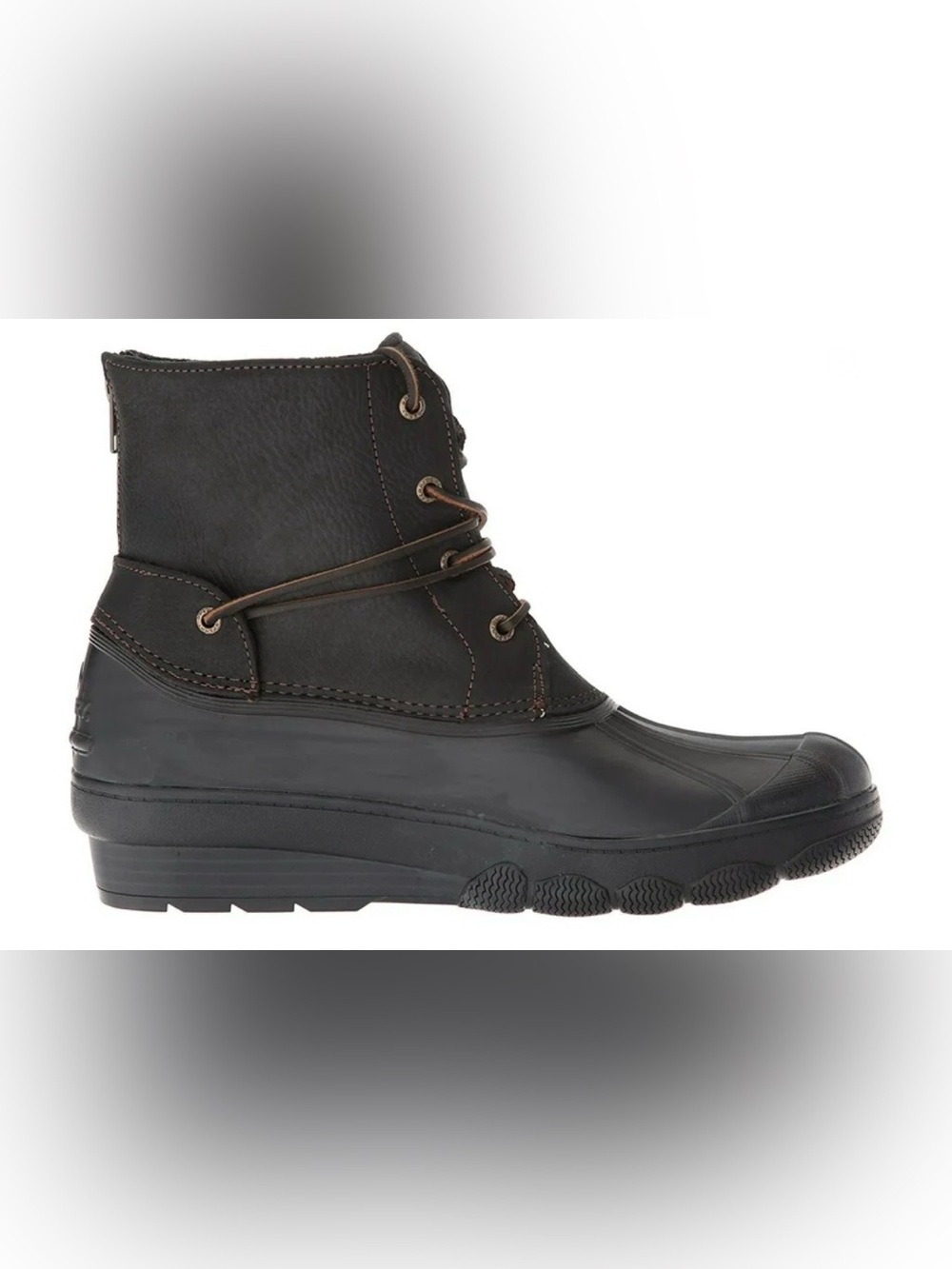 Women's Sperry Top-Sider Saltwater Wedge Tide Zip Back Waterproof Rain Boot 10M